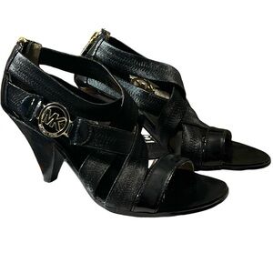 Michael Kors EUC black stretchy straps heels. Size 6 1/2M